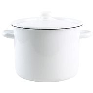 TORO Enamel Pot with Lid, 5.5l, White - Pot