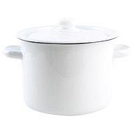TORO Enamel Pot with Lid, 4.5l, White - Pot
