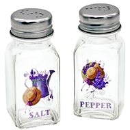 Toro Lavender Salt and pepper shaker 70 ml new, stainless steel + glass - Condiments Tray