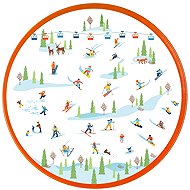 Toro Round Tin Tray 26cm, Skiers - Tray