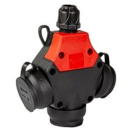 TP electric 1 × 16 A / IP54 - Rubber three-way switch, three-phase, French sockets 250 V, red - Socket