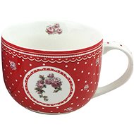 HOME ELEMENTS Porcelain Mug Elegant Red 500ml - White Dots - Mug
