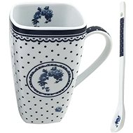 HOME ELEMENTS Porcelain Mug Elegant Blue 600ml - Blue Dots - Mug