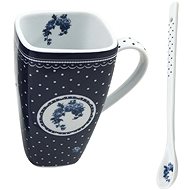 HOME ELEMENTS Porcelain Mug Elegant Blue 600ml - White Dots - Mug