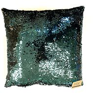 HOME ELEMENTS Pillow with Sequins, Blue-silver - Pillow