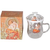 HOME ELEMENTS Mug with Strainer and Lid, Mucha - Mug