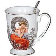 HOME ELEMENTS Mug with Spoon, 280ml, Mucha - Mug