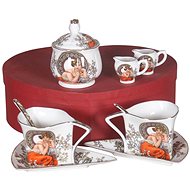 HOME ELEMENTS Porcelain Set for Tea and Coffee - Mucha - Tea Set