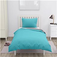 HOME ELEMENTS Cotton Bed Linen, Grey + Blue, Single Bed - Bed Linen