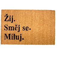 HOME ELEMENTS Mat with Original Text, Live, Laugh, Love, 40x60cm - Doormat