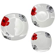 Home elements Porcelain dinner service, 18 pieces, poppies - Set of Plates