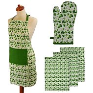 Home Elements Set four-leaf clover, apron, potholder with magnet, 3 cloths - Apron