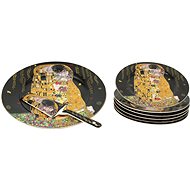 Home Elements 6 × Cake plate with cake spoon Klimt Kiss dark - Serving Set