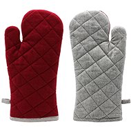 Home Elements Red and beige potholder with magnet - Oven Mitt