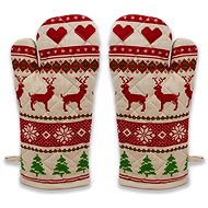 Home Elements Winter Reindeer potholder with magnet - Oven Mitt