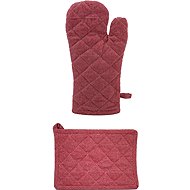 Home Elements Magnetic potholder with pad beige and red - Oven Mitt