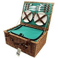 Home Elements Piknikový koš pro 4 osoby ZQ22-1071 - hnědý - Picnic Basket