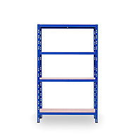 Trestles Shelf rack 1800 × 900 × 400 mm, 4 shelves, blue - Shelving Unit