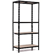 Trestles Shelf rack 1800 × 900 × 450 mm, 4 shelves, black - Shelving Unit