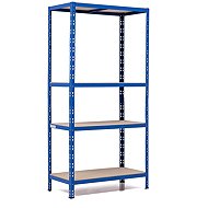 Trestles Shelf rack 1800 × 900 × 450 mm, 4 shelves, blue - Shelving Unit