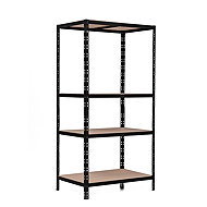 Trestles Shelf rack 1800 × 900 × 600 mm, 4 shelves, black - Shelving Unit
