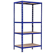 Trestles Shelf rack 1800 × 900 × 600 mm, 4 shelves, blue - Shelving Unit