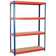 Trestles Shelf 1800 × 1400 × 450 mm, orange-blue - Shelving Unit
