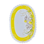 Trendigo Easter tablecloth oval 33 × 48 cm Bunnies, yellow - Tablecloth