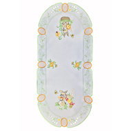 Trendigo Easter tablecloth oval 40 × 90 cm embroidered Bunny and egg - Tablecloth