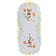 Trendigo Easter tablecloth oval 40 × 90 cm embroidered Bunny swing - Tablecloth