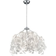 TRIO Leavy pendant light, silver, 1× E27 - Chandelier