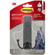 3M Command™ Double hook including fixation tape, matte black, 10.2 × 6 cm, load up to 1.3 kg - Adhesive Hook