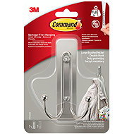 3M Command™ Double hook including fixation tape, brushed nickel, 10.2 × 6 cm, load up to 1.3 kg - Adhesive Hook