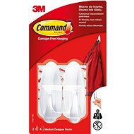 3M Command™ white self-adhesive plastic hooks, medium, 1300 g capacity, 2 pcs - Adhesive Hook