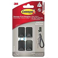 3M Command Small Metallic Hook 17032-MB-4-UKN, black, 4 pieces - Adhesive Hook