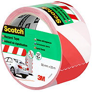 Scotch Adhesive tape for safety marking, 50 mm × 33 m, red and white - Caution Tape