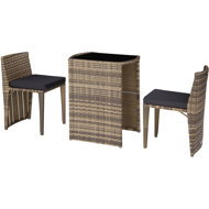 TecTake Bistro Hamburg - aluminium, rattan, brown - Garden Furniture