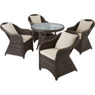 TecTake Zurich 4+1, rattan, grey - Garden Furniture