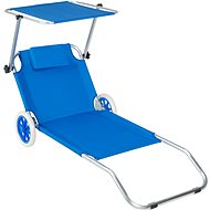 TECTAKE Zahradní lehátko hliníkové modré - Zahradní lehátko