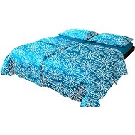 Tierra Verde Luxusní saténové povlečení z biobavlny s motivem – tealová 200×140,90×70 cm - Povlečení