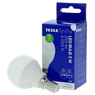 TESLA LED  MINIGLOBE BULB, E14, 3 W,  250 lm, 4000 K denná biela - LED žiarovka