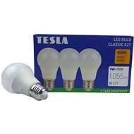 Tesla – LED žiarovka BULB E27, 9 W, 230 V, 1 055 lm, 25 000 h, 3 000 K teplá biela, 220st 3 ks v balení - LED žiarovka