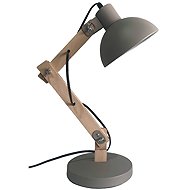 Tesla KATKA retro, E27, Metall/Holz, silber - Tischlampe