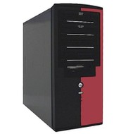 KME MiddleTower ATX CX-6262 černo-červená (black-red), P4-400W, 4x5.25", 2+5x3.5", USB/ audio - PC Case
