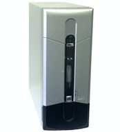 KME uATX CM-9187 tmavě stříbrno-černý, LCD displej, 230W, 1x5.25"+1x3.5", 2x větrák/ 2xUSB/ audio - PC Case