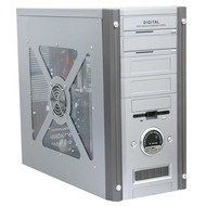MiddleTower Ropla XENON TC30, ATX-300W, stříbrný, 2x USB, 3 tep. čidla a displej [aa003040] - PC Case