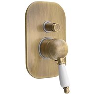 SAPHO KIRKÉ WHITE concealed shower mixer, 2 outlets, white lever, bronze KI42BB - Tap