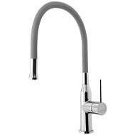 SAPHO SILI pedestal basin mixer, flexible arm, silver/chrome SR414 - Tap