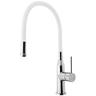 SAPHO SILI pedestal basin mixer, flexible arm, white/chrome SR481 - Tap
