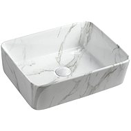 SAPHO DALMA keramické umyvadlo 48x13x38 cm, hranaté, carrara                                         - Umyvadlo